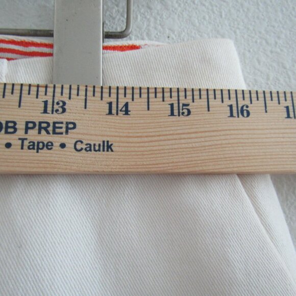 Lands End Women's Jeans 12 White Cropped Wide Leg Selvedge Denim Casual Coastal - Picture 8 of 11